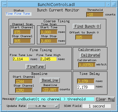 Screen Shot of bunch control screen